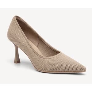 NEW Cosy Island EternalPace Minimalist Stiletto Heeled Pump •8.5• Nude Tan Shoe